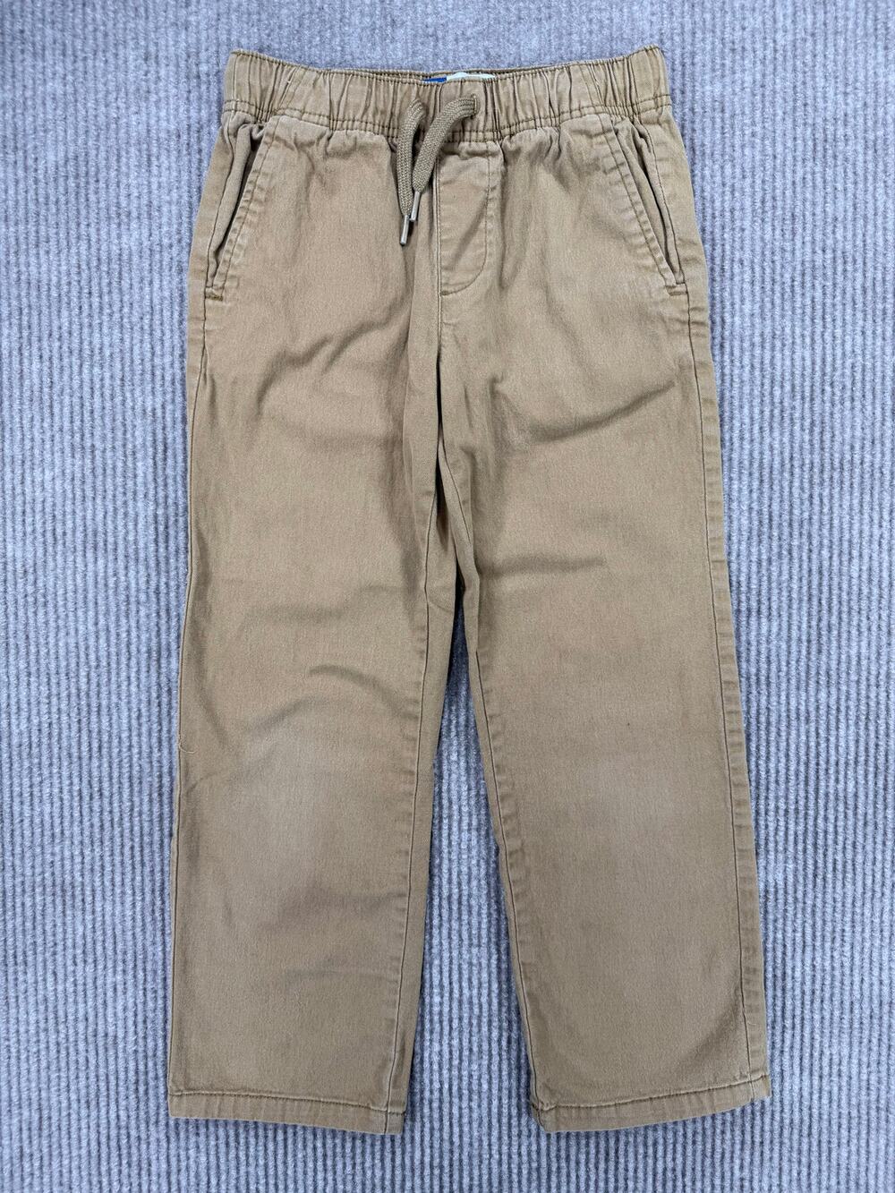 Old Navy Boys M 8 Straight Pull On Khaki Chino Pants Built In Flex Brown